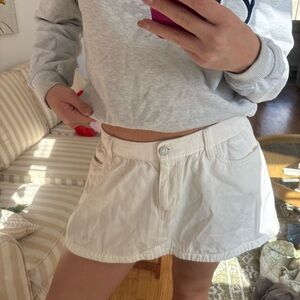 Aritzia White Mini Skirt